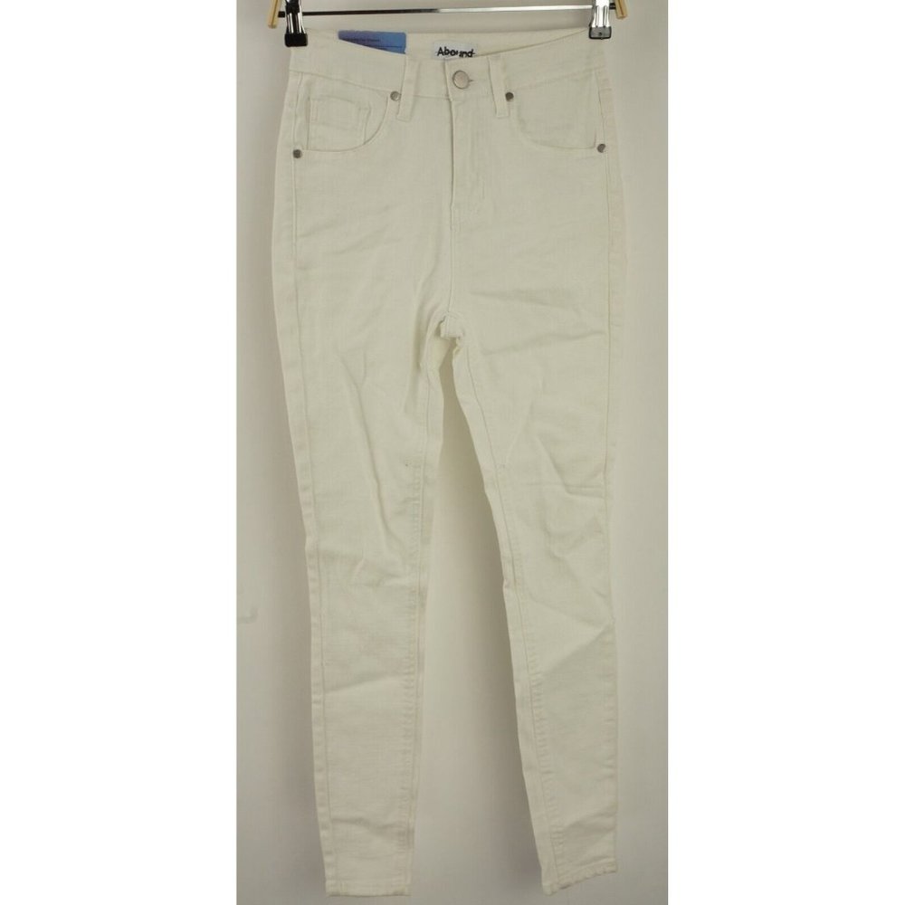 New ABOUND Sustainable Denim High Rise Skinny Jeans Women's Size 26 x‎ 28 White